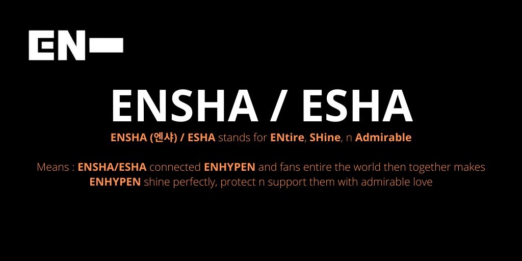 [ #ENHYPEN FAN CLUB NAME SUBMISSIONS THREAD]Here are 4 of the names you guys submitted to our tracker!EnphoriaENPILLARENroraENSHA / ESHA @ENHYPEN @ENHYPEN_members #엔하이픈 #ENHYPEN_FandomName