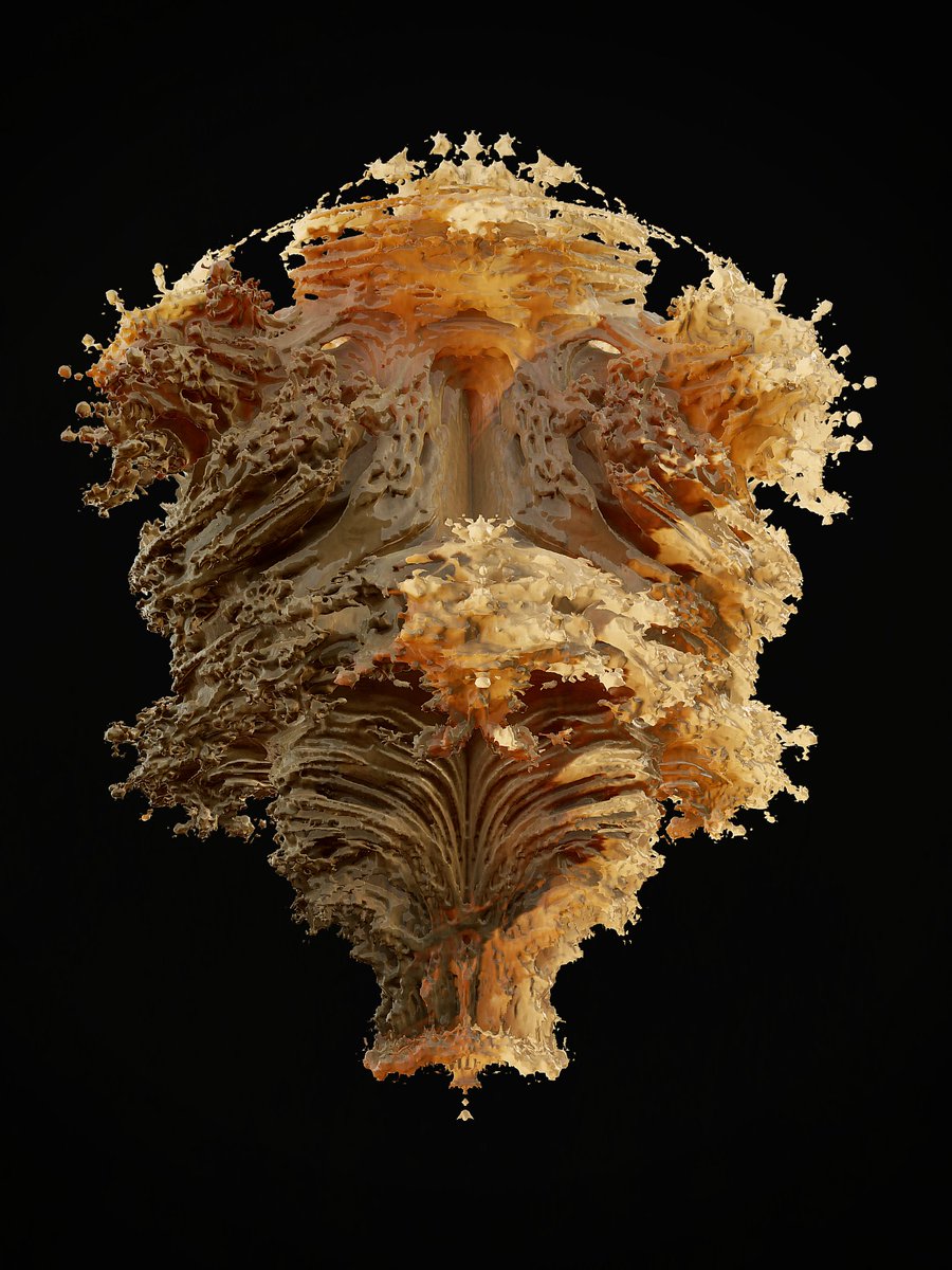 Akira Saito Houdini でフラクタル 基本に戻って Mandelbrotの極座標版 Mandelbulb とても魅力的な形が出てくるけど 離散的な処理はその後のポリゴンモデリングのような編集ができないのがねー