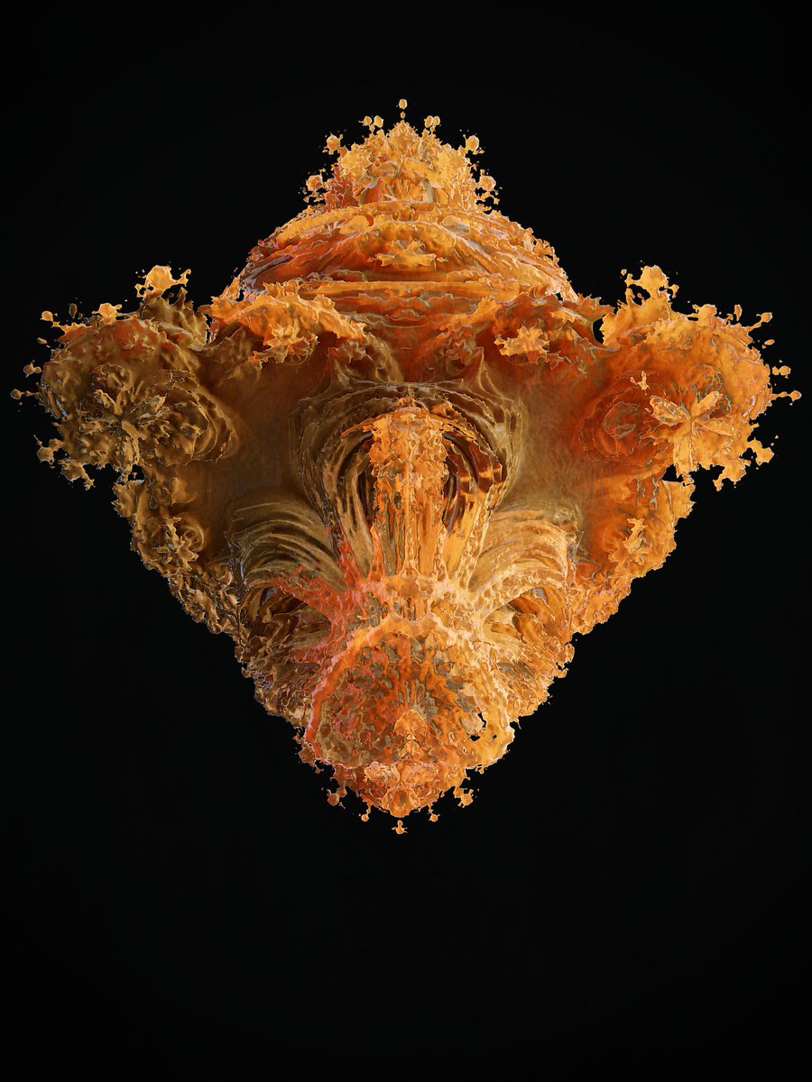 Akira Saito Houdini でフラクタル 基本に戻って Mandelbrotの極座標版 Mandelbulb とても魅力的な形が出てくるけど 離散的な処理はその後のポリゴンモデリングのような編集ができないのがねー