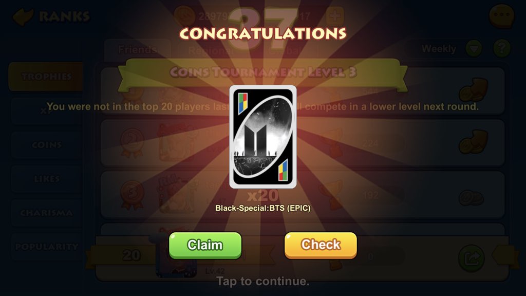 UNO and BTS Collab is officially over.Got a special last minute and managed to help someone complete their deck... what’re the odds Goodbye to this hashtag  Too long of a tough journey , i hate it here  #UNOxBTS