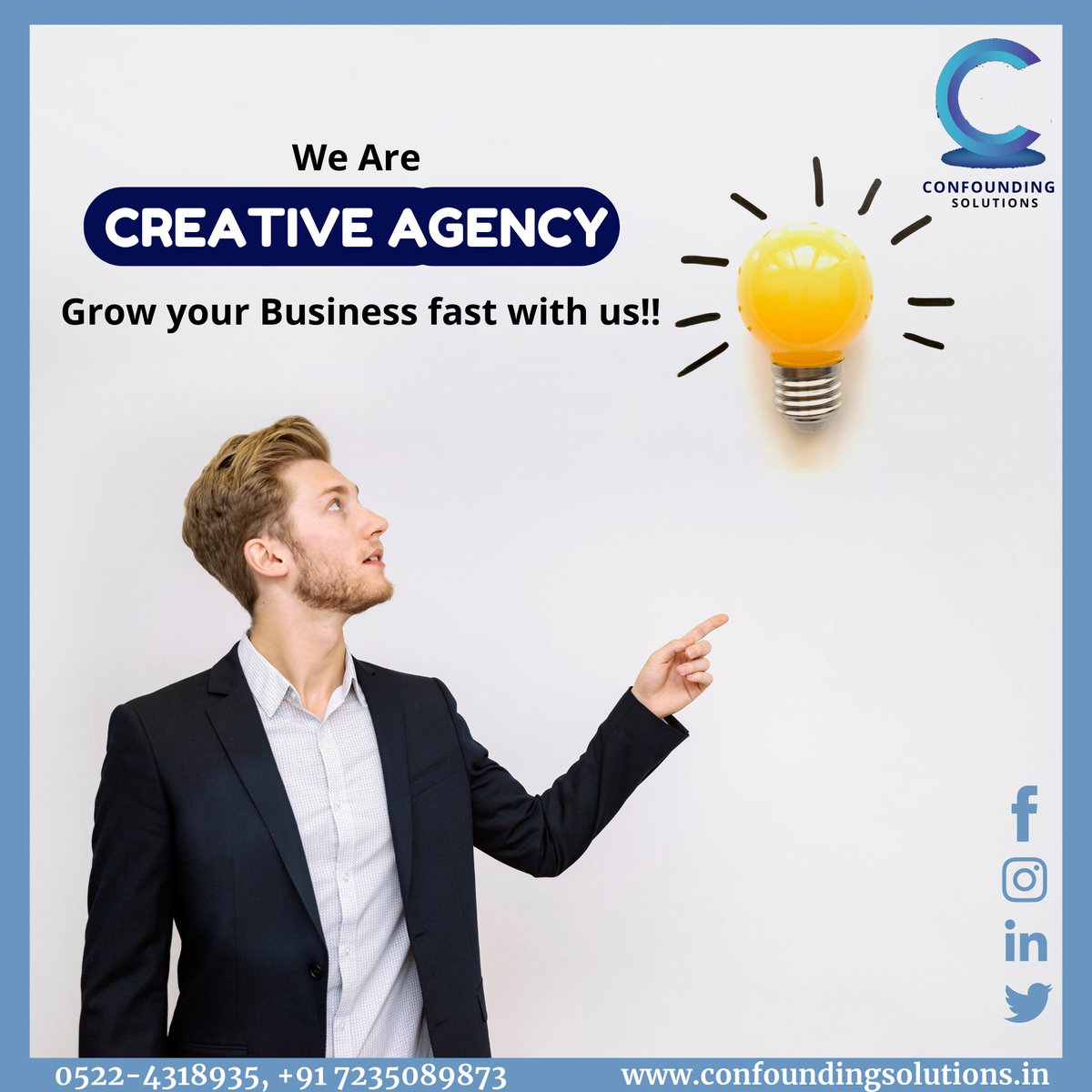 ConfoundingPvt's tweet photo. Do you own an online #business? We own a one-stop platform for growing your online presence. We make sure that your #Website sell better and create &amp; improve your #marketing potential

Call us- 7235089873

#marketingdigital #SEO #SocialMedia #MondayMorning https://t.co/A623Uh7lJc