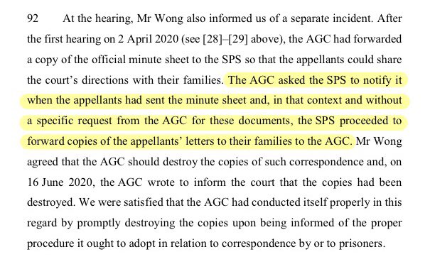 How often does the  #Singapore Prison Service do this “forwarding without consent” thing? We don’t know exactly. But it appears as if they do it even when the Attorney General’s Chambers *doesn’t* specifically ask for correspondence/documents. 