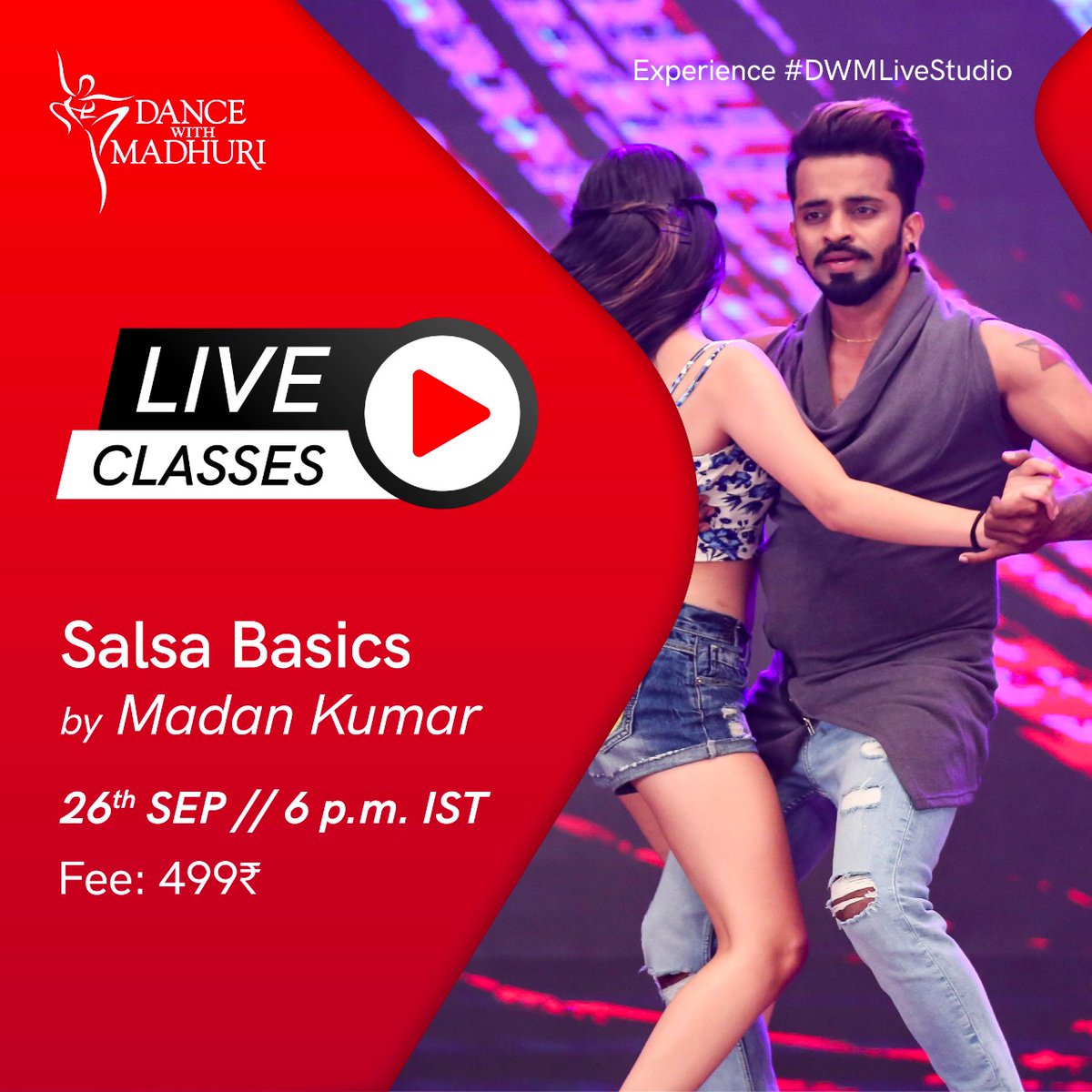 dancewithMD's tweet photo. This coming weekend it's a date with your partner & #Salsa 💃 Learn this amazing dance form at the #DWMLiveStudio interactive group LIVE class. Register now https://t.co/iaAWYO9bPg https://t.co/mqp6WhFD46