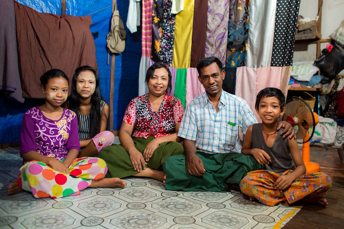 Aye Aye Khine and her family are one among tens of thousands of families assisted by the EU Myan Ku Fund. CoVID-19 challenges us all, but in solidarity w/ Myanmar <a href="/UNOPS/">UNOPS</a> <a href="/sequa_gGmbH/">sequa gGmbH</a> <a href="/WaveMoney_MM/">Wave Money Myanmar</a> work to provide essential support to factory workers, funded by the European Union.