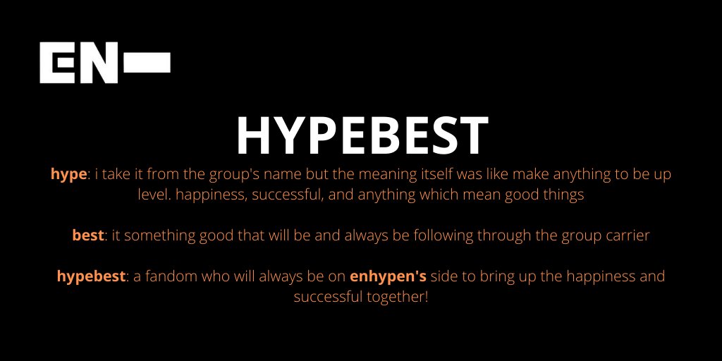 [ #ENHYPEN FAN CLUB NAME SUBMISSIONS THREAD]Here are 4 of the names you guys submitted to our tracker!HYGGEhylenHYPEBESTHypees @ENHYPEN @ENHYPEN_members #엔하이픈 #ENHYPEN_FandomName