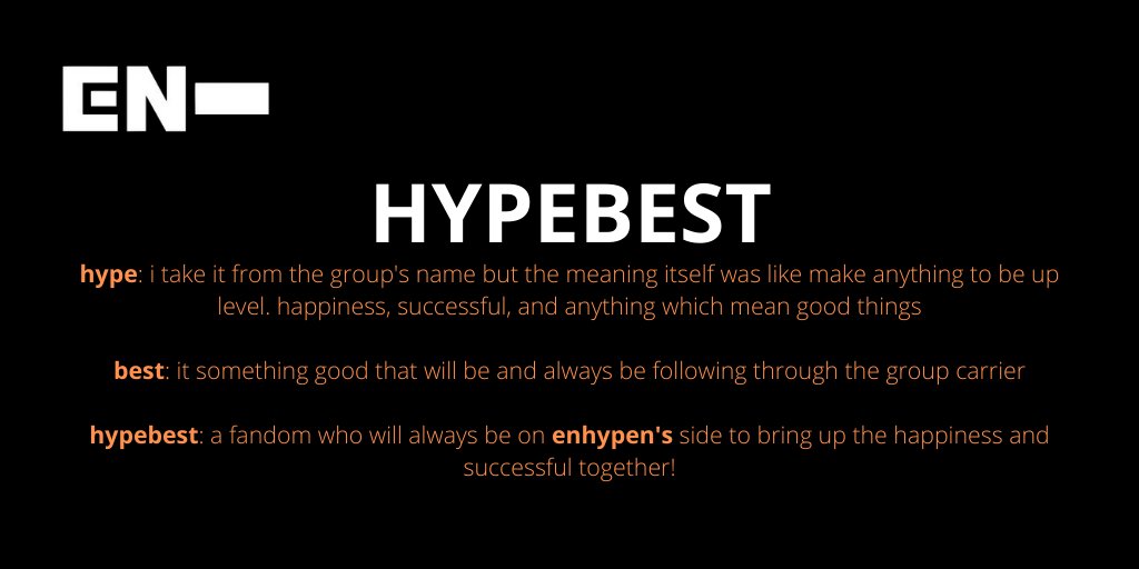 [  #ENHYPEN FAN CLUB NAME SUBMISSIONS THREAD]Here are 4 of the names you guys submitted to our tracker!HYGGEhylenHYPEBESTHypees @ENHYPEN @ENHYPEN_members  #엔하이픈  #ENHYPEN_FandomName