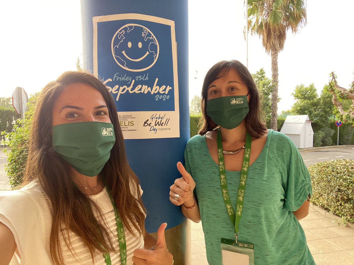 Getting ready for Global Be Well Day at @ELISMurcia ! @irene_pardocon #GBWD🌎 #ELISMurcia #CognitaWay