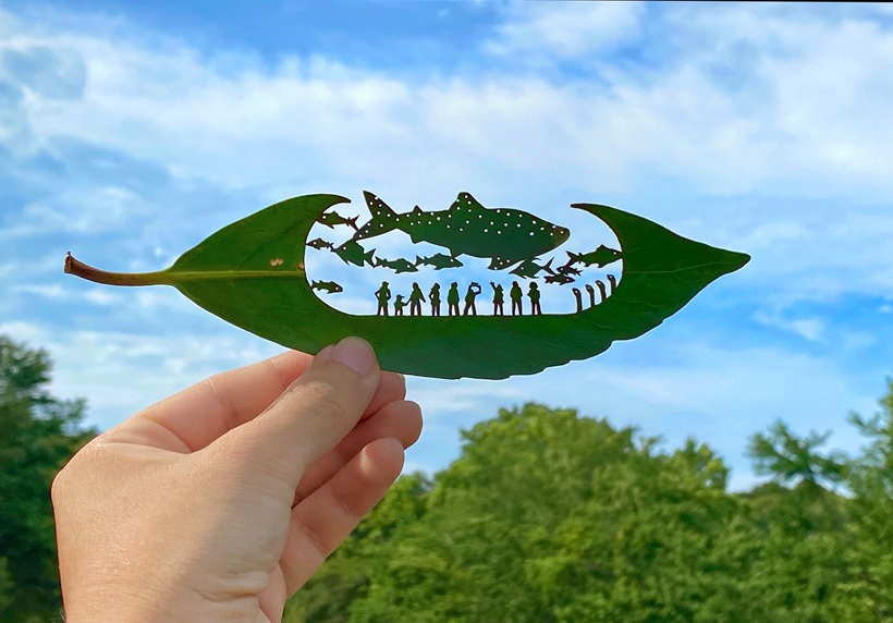 artinsociety's tweet photo. Art as therapy #2 ~ Japanese artist lito_leafart hand-cuts ingenious &amp; intricate designs on a single leaf. The artist, who has ADHD, says that doing a cut-out each day helps him to focus and calm down (From the excellent My Modern Met blog)
https://t.co/xmIow7MyVu https://t.co/OoRBXrtf31