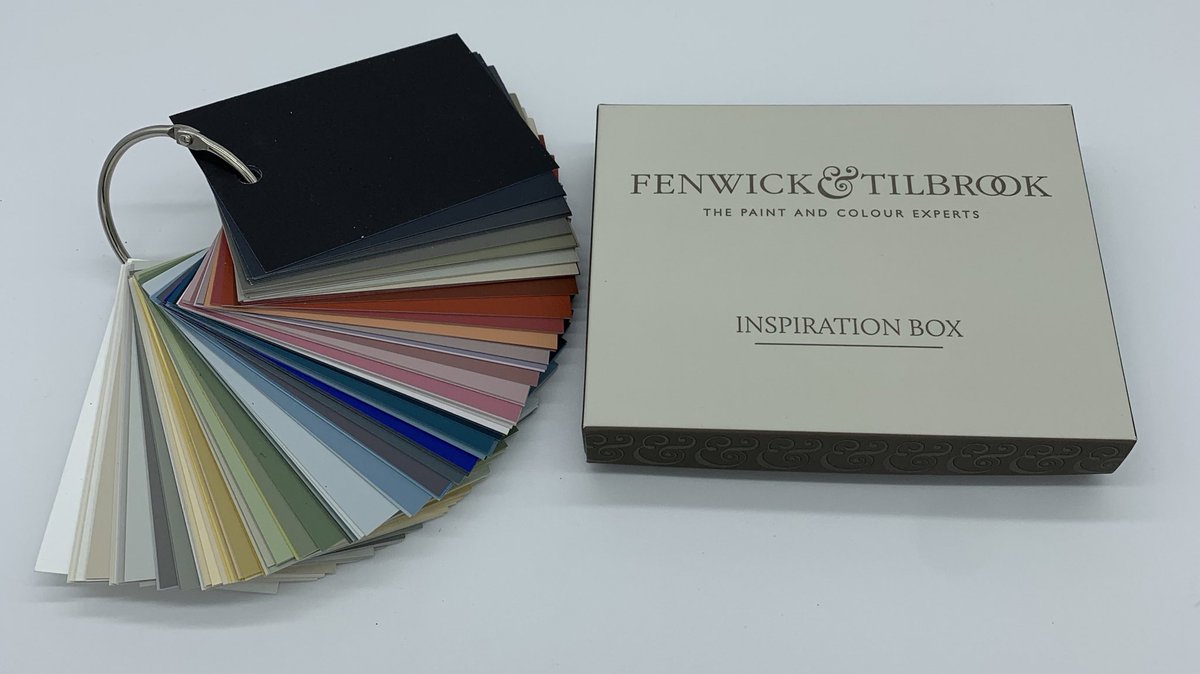 Our inspiration box is a great tool to help put together colour schemes for your home. Like all of our products - it is available to purchase on our website 🛒 #fenwickandtilbrook #choosecolour #scheming #colourscheme #paintscheme #paintpalette #paintsamples #designerpaint