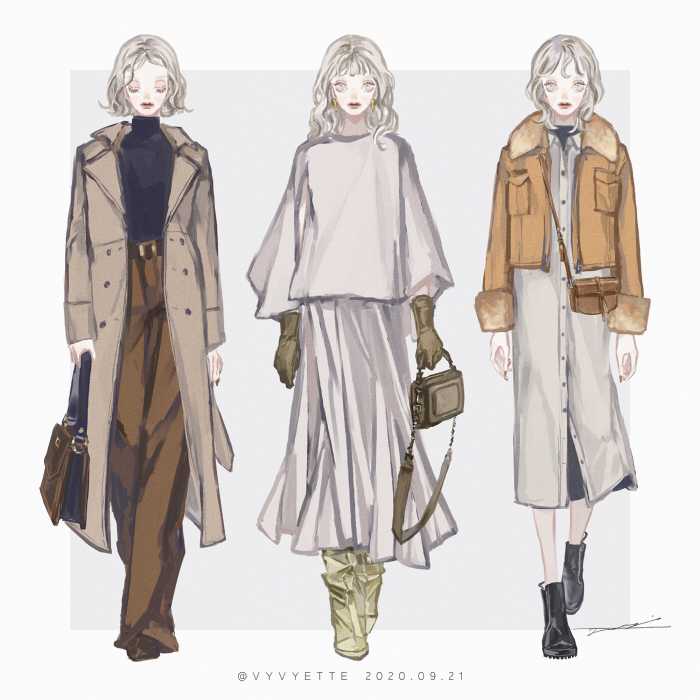 「2020-21 秋冬ファッション まとめ 」|ツツイモモエのイラスト