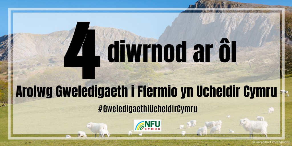 Ffermwyr Ucheldir: dim ond pedwar diwrnod ar ôl i greu #GweledigaethIUcheldirCymru.  Cliciwch yma: ow.ly/eNSU50BuN8M