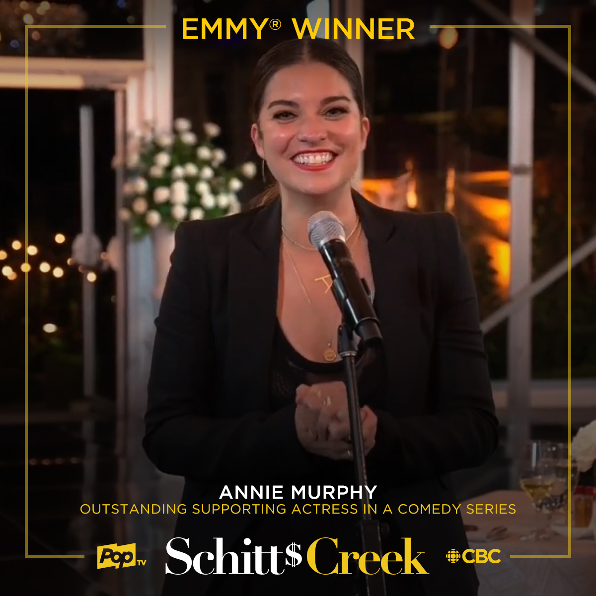 We're not finished. Huge congratulations to Annie Murphy for her  #Emmys   win! 