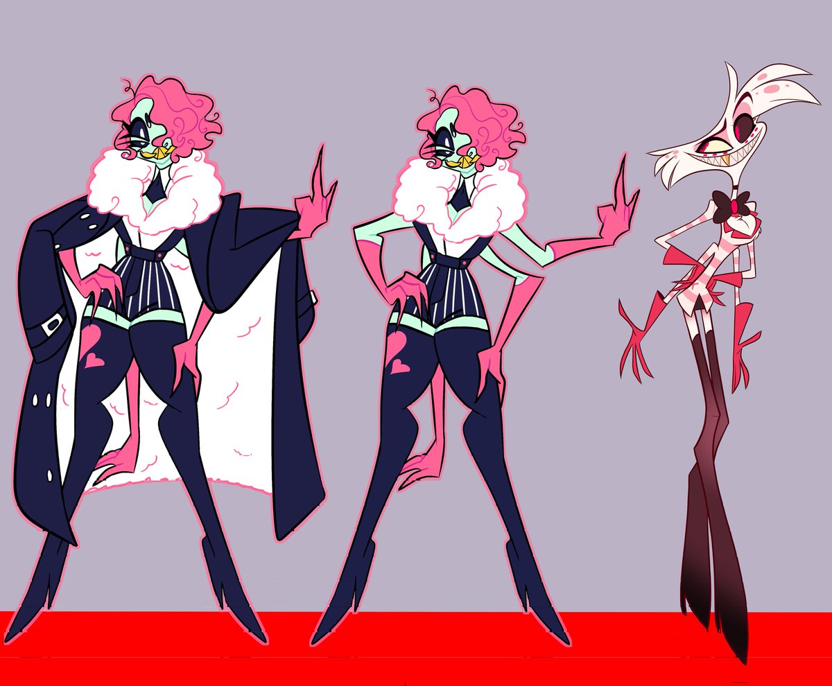 came up w angel way later bc i couldnt figure out any way to do sexy spider demon better - decided to lean into sexy mobster lingerie and "i used to design gemsonas" features  the coat STAYS this time to give him a party in the front, business in the back look!