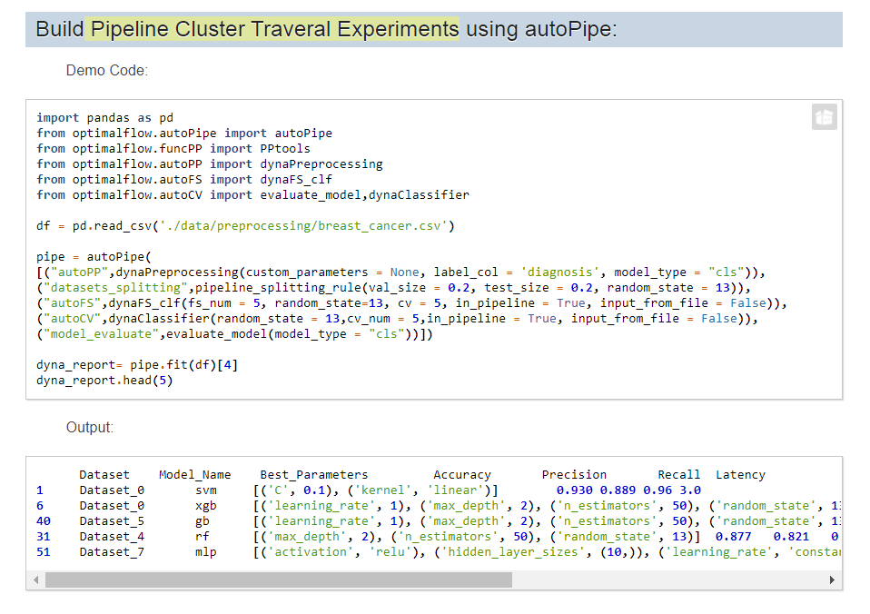 semanticbeeng's tweet image. #OptimalFlow - "Pipeline Cluster Traversal Experiments"
#MLWorkflow x #EnsembleLearning as #DSL and runtime for #FeatureSelection & #ModelSelection
#ExperimentTracking #AutoML
#MachineLearningEngineering
- beyond "#datapipeline"
- beyond "#MLOps"