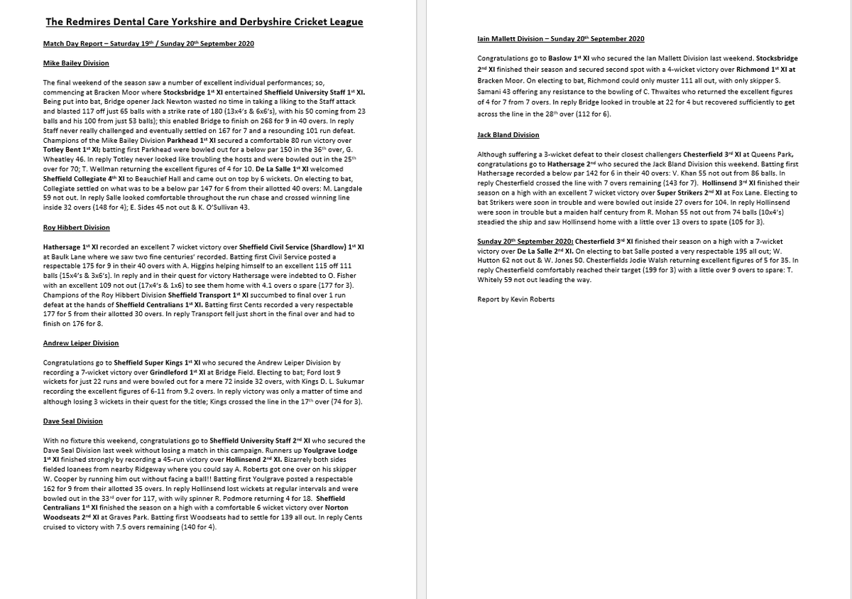 Thank you <a href="/CornishKev63/">Kevin Roberts</a> for your match reports this season 🏏😃