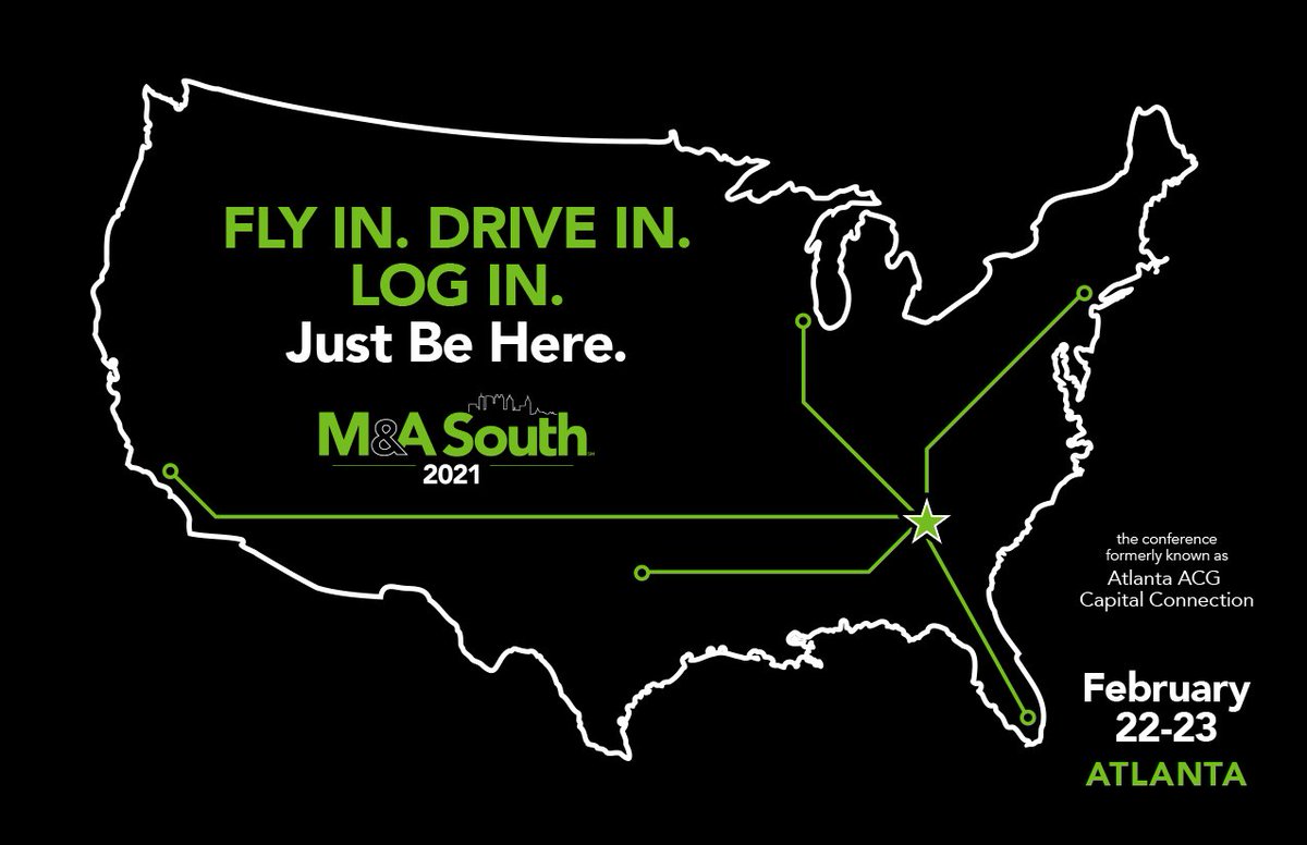 acgatlanta's tweet photo. ANNOUNCEMENT: M&amp;A South 2021 - https://t.co/hl7T1udhj7 https://t.co/TUbzm26XPX