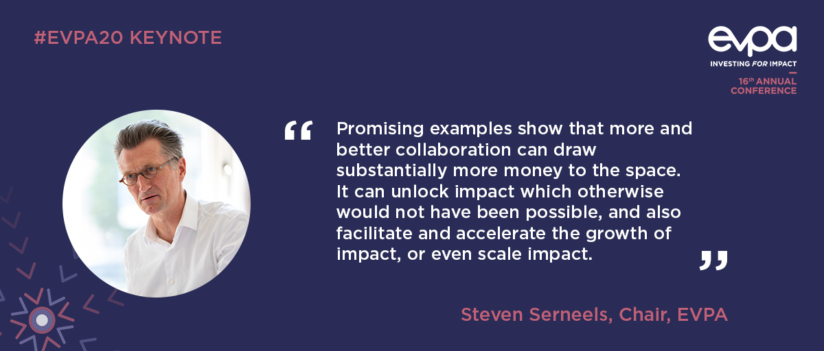 impacteuropenet's tweet photo. A glimpse into the first #EVPA20 keynote by EVPA Chair Steven Serneels https://t.co/M0s7qwP1YA