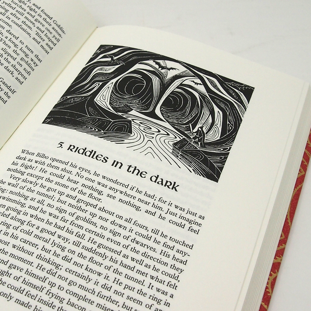foliosociety's tweet image. The Hobbit was first published 83 years ago today! Tolkien's classic story of Bilbo Baggins going on an adventure still enthralls readers. This Folio edition features a blocked gold cover, map endpapers and 19 black and white illustrations by Eric Fraser. foliosociety.com/the-hobbit.html