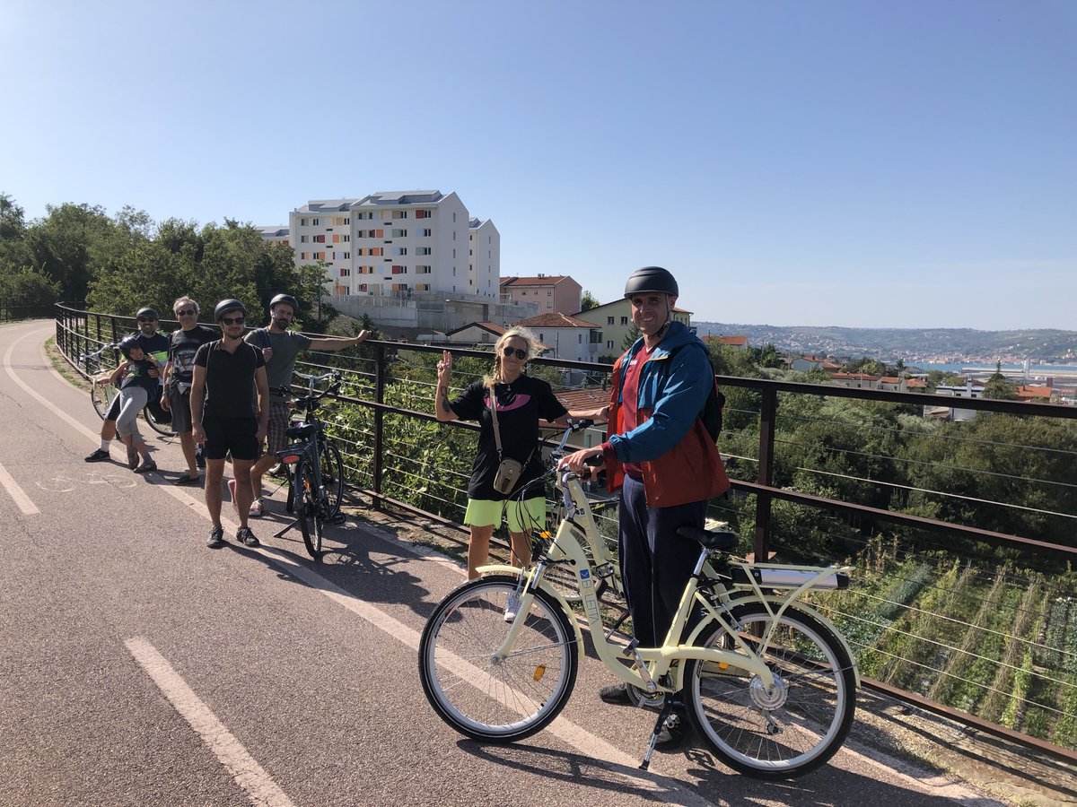 ENERGYweCARE's tweet photo. ☀️ How was your weekend?

⚡️ Our was great: on Saturday morning, we went biking with the project's e-bikes on the Cottur cycling path in Trieste, for a tour organized in collaboration with @TsAltruista for the #SettimanaEuropeaDellaMobilità.

🏆 Thanks to all the participants! https://t.co/f7tKf6NeLR