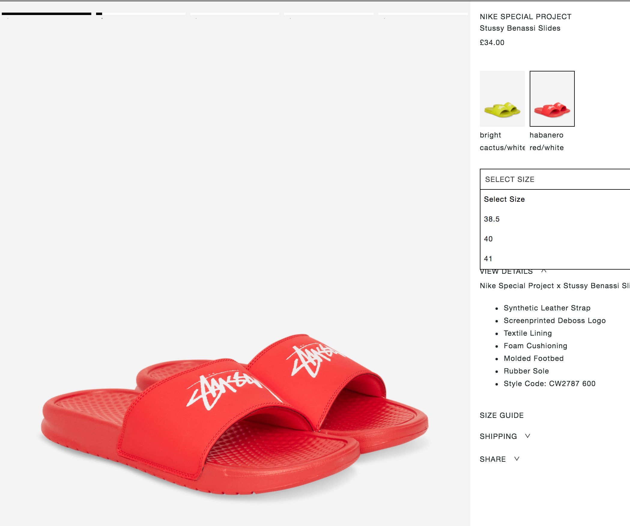 Red stussy cheap slides