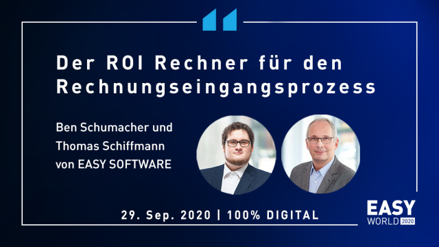 jp_hess's tweet photo. Wie bewerten Sie das Potenzial für die Optimierung Ihres Rechnungseingangsprozesses? Wir sind überzeugt, dass auch Ihr Prozess optimiert werden kann! Unser ROI Rechner hilft Ihnen dabei – wir zeigen, wie es geht! https://t.co/InFhSVTQh4 #EASYWORLD2020 #P2P https://t.co/Z6jVjZDl52 https://t.co/h2KwStt0a6