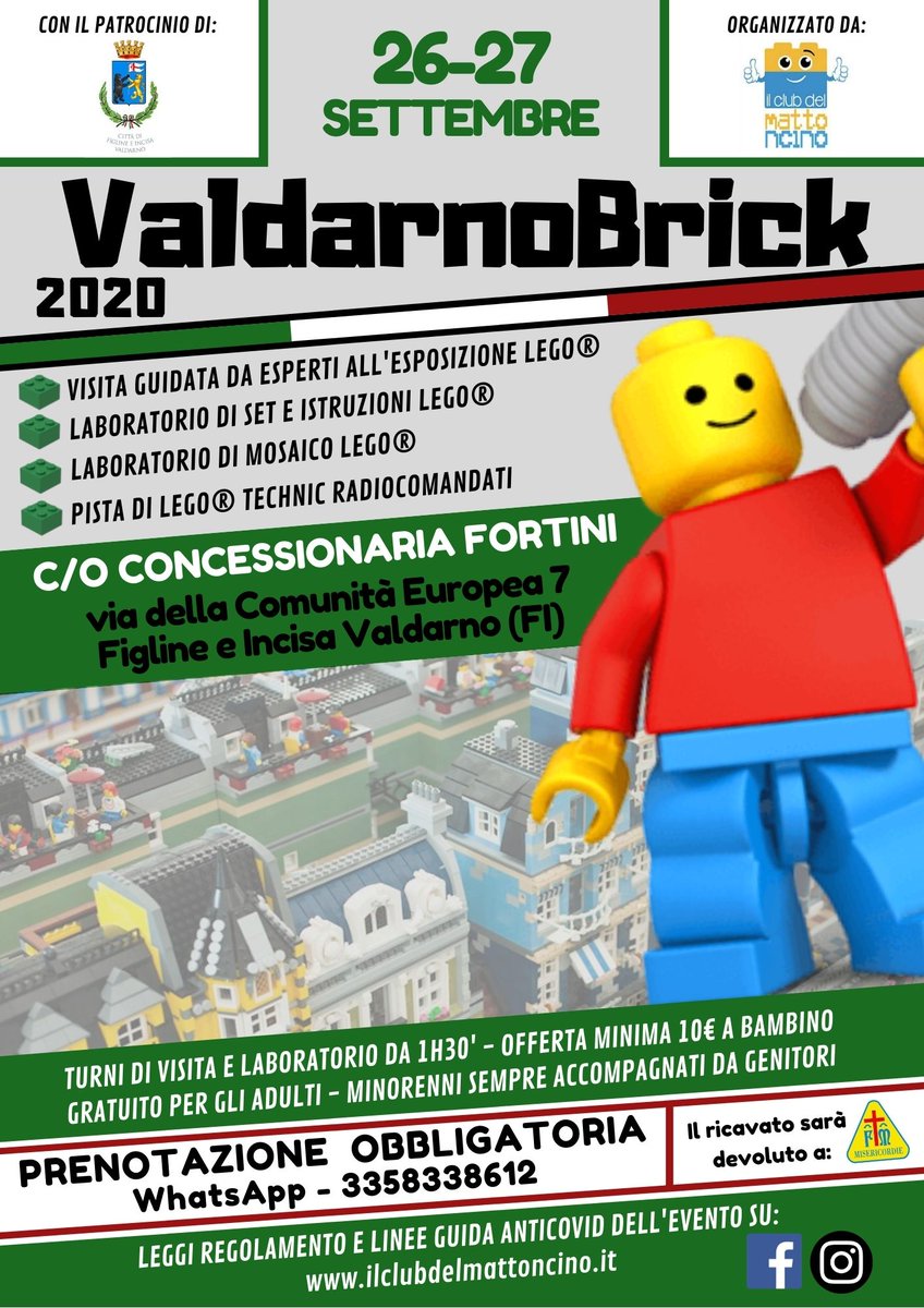 👨‍👧‍👦 PER LE FAMIGLIE👩‍👧‍👦

🕹️ 🤖 "Special edition" per il Valdarno Brick, la manifestazione dedicata ai mattoncini #Lego con esposizioni e laboratori in programma il prossimo fine settimana.

Info su evento e prenotazione (obbligatoria) 
qui ➡️ bit.ly/ValdarnoBrick2…