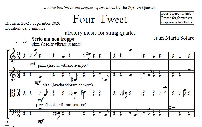 DonSolare's tweet photo. Finishing a miniature string quartet for the project #quartweet of the @SignumQuartet - stay tuned (pun definitely intended)

#stringquartet #contemporarymusic #pizzicato #modernmusic #experimental https://t.co/lbtCWGErzn