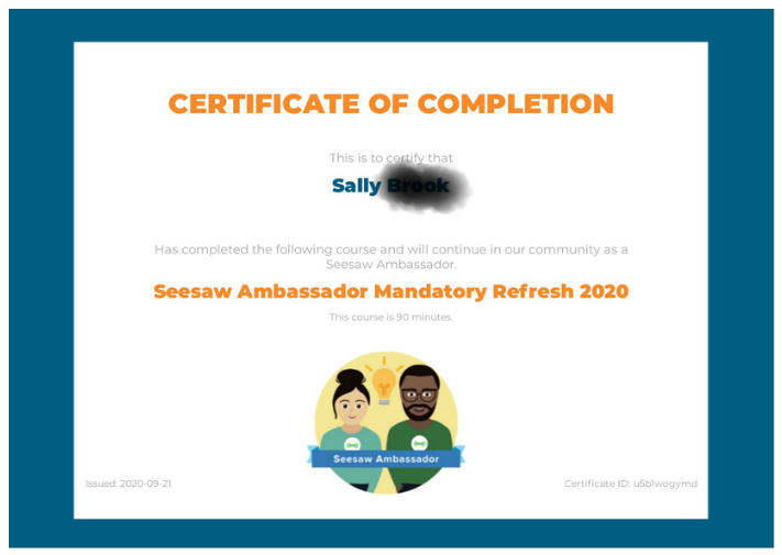 MoominSally's tweet image. What do you do when you break your elbow and cannot teach for a week? Complete the @Seesaw ambassador refresh course! #seesaw #SilverLining