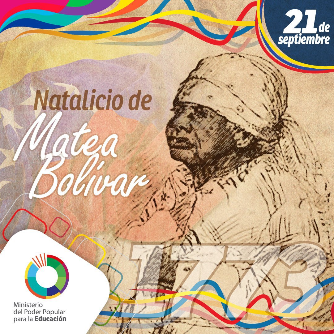 mineducacion_ve's tweet photo. #EFEMÉRIDE  | Hace 247 años nació en las sabanas del estado #Guárico, Matea Bolívar, conocida como la “Negra Matea”. Mujer que, con su amor le brindó a nuestro Libertador los mejores momentos de su niñez y adolescencia, sembrándole altos valores de humanismo. @psuvaristobulo https://t.co/BCQGewuZkz
