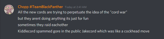 he goes on to explain how the original Jakecord is being shadowed by a fake.I've attempted to get in the real one, but I needed higher status.