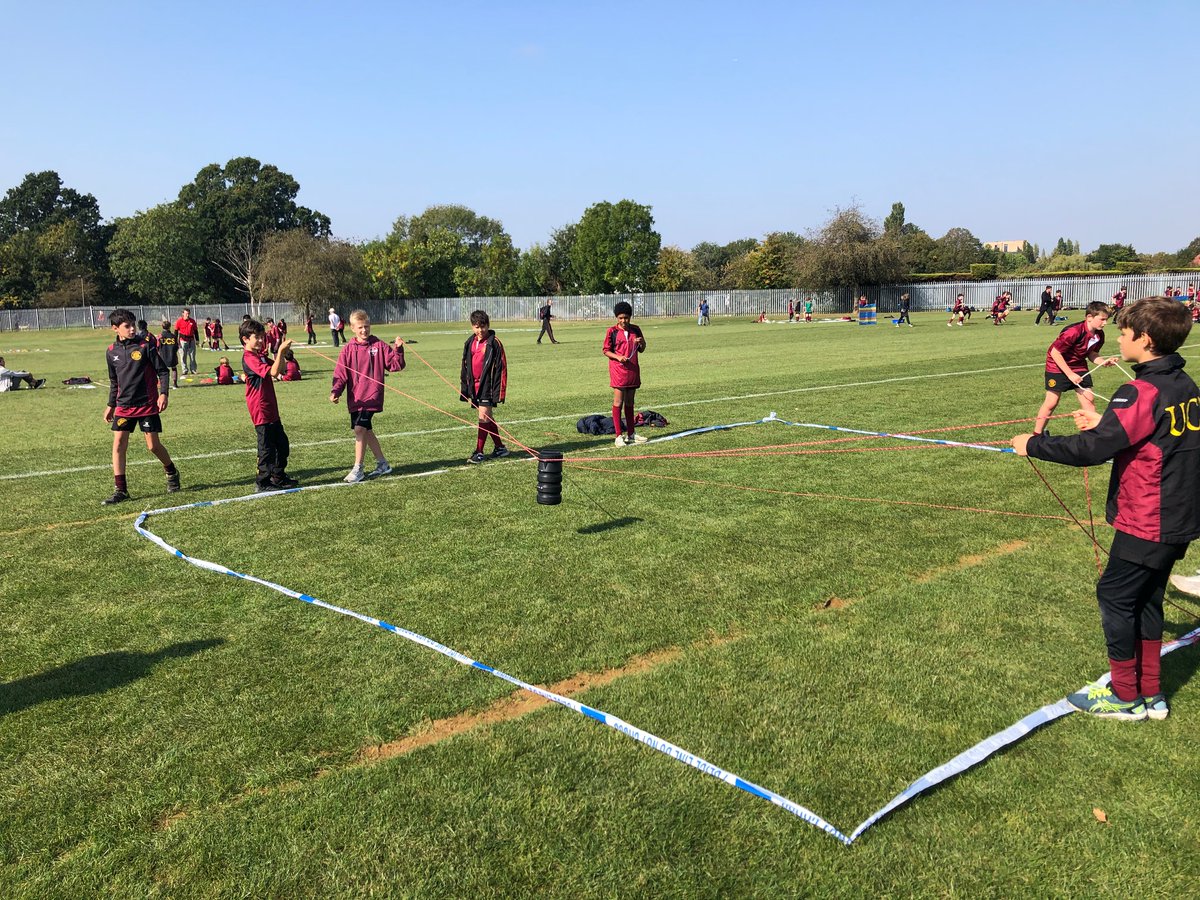 The sun is shining on the Entry teambuilding day, with the boys appreciating the nuances of having one mouth but two ears as they develop their communication skills! <a href="/UCSHampstead/">UCS Hampstead</a> <a href="/ucslowerschool/">Adrian Barnish</a>