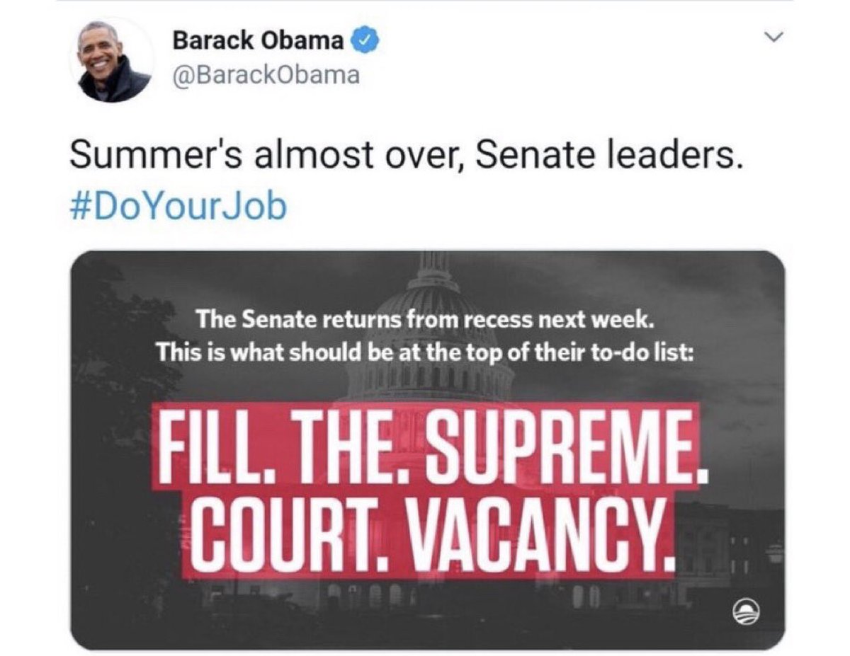 kayleighmcenany's tweet photo. Thank you @JoeBiden, @KamalaHarris &amp; @BarackObama for supporting President @realDonaldTrump’s decision to nominate a highly qualified nominee to the Supreme Court! ⬇️ https://t.co/xxEZs9bOvJ