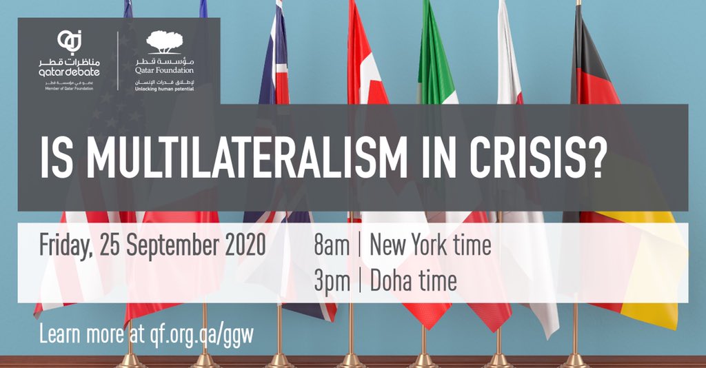 QatarDebate's tweet photo. Join us this week in the @UN’s #GlobalGoals week, as a group of young debaters embark in a discussion about the efficacy and challenges to #multilateralism in light of recent global challenges.

Register now:
📅 Friday, Sep 25
🕒 3pm Doha time
🔗 https://t.co/aX0eqjldjD https://t.co/1ONC2FiqyQ