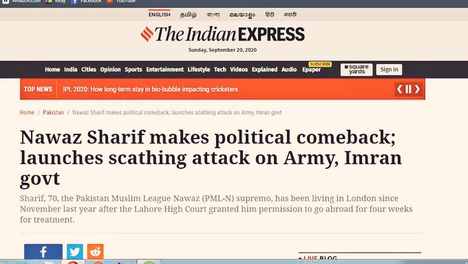 This is how Indian media has covered & portrayed the speech of NS in  #APC2020. It toed the exact line which India had been pushing in the world against Pakistan. Aim is to portray Pakistan as a failed state, it always had been. 2/