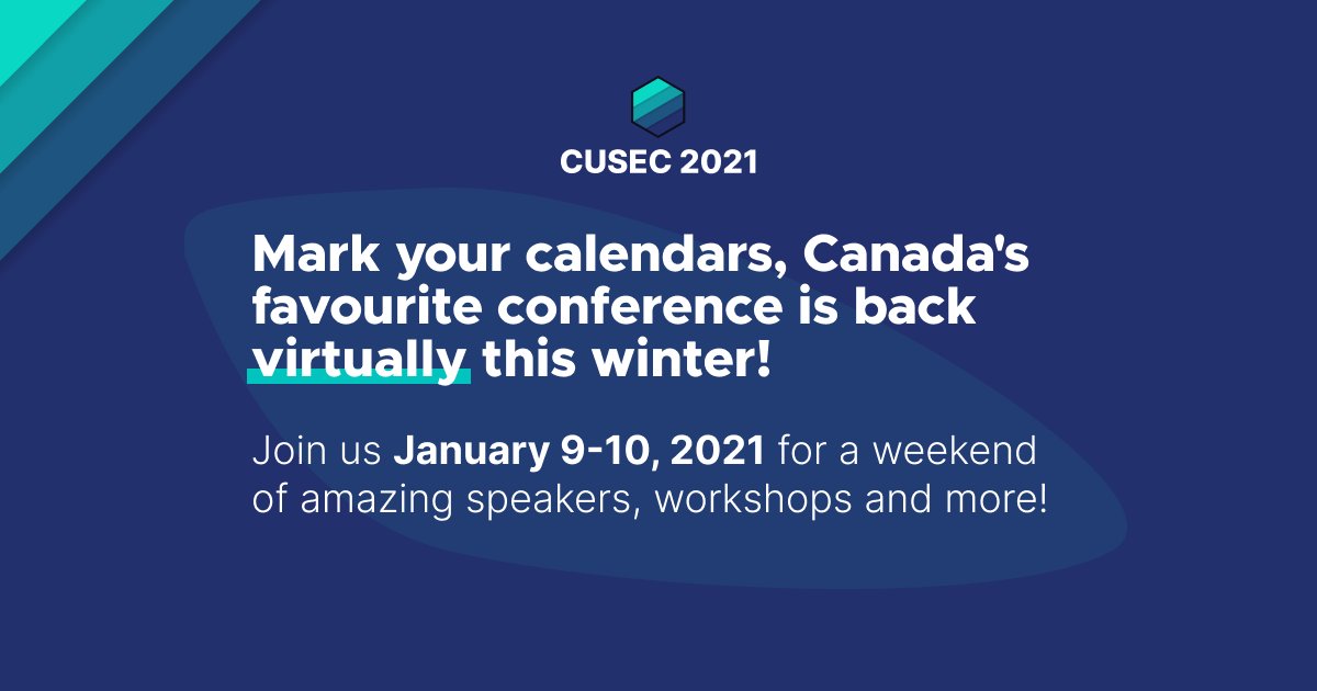 cusec's tweet image. 🥳 CUSEC 👏 IS 👏 BACK 🥳

Get ready to be part of Canada&apos;s largest and favourite conference but DIGITALLY!

Visit 2021.cusec.net and sign up to be  the first to hear all the latest updates 🙌