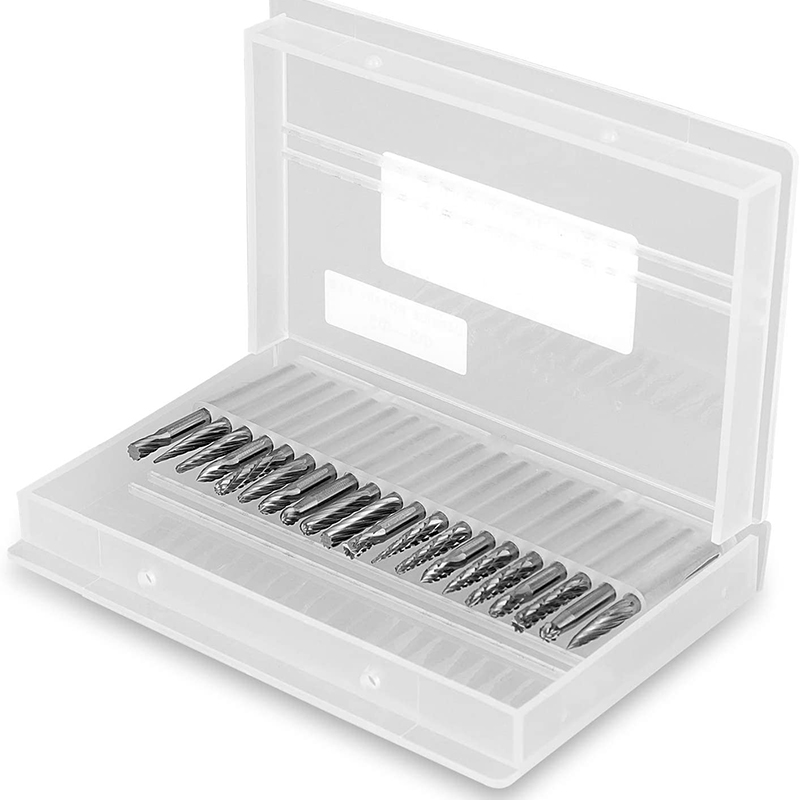 SteelFile's tweet image. 20pcs Solid Carbide Burr Set 0.118‘’（3mm）Shank Tungsten Carbide Rotary Files Burrs with 3mm Cutting Head Diameter Fits Most Rotary Drill Die Grinder for Woodworking,Engraving,Drilling,Carving
