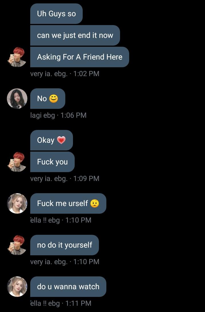 mbemmies's tweet photo. a conversation between two very good friends ❤️ https://t.co/nuLNWSiOZ3