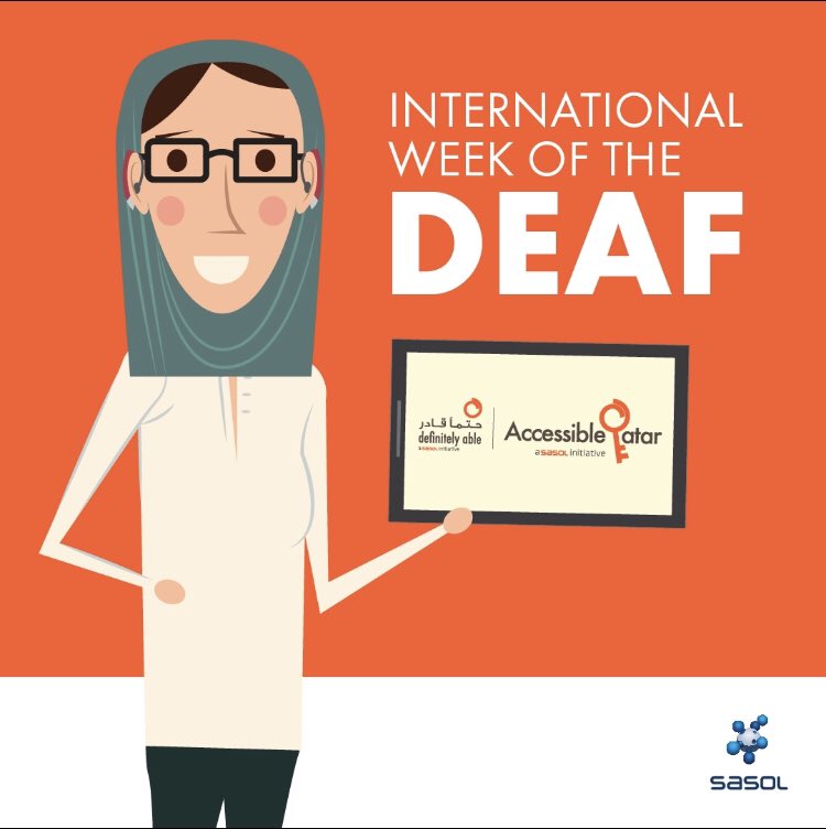 Take time to celebrate the international week of the deaf and acknowledge the achievements of the deaf community as well as promoting their rights
#DefinitelyAble #AccessibleQatar #Accessibility #Accessible #Disability #Doha #Qatar #Inclusion #Inclusive