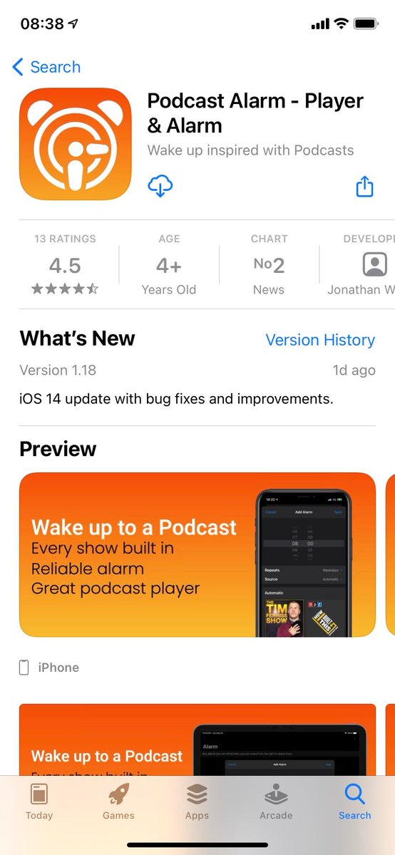 Podcast Alarm tweet media