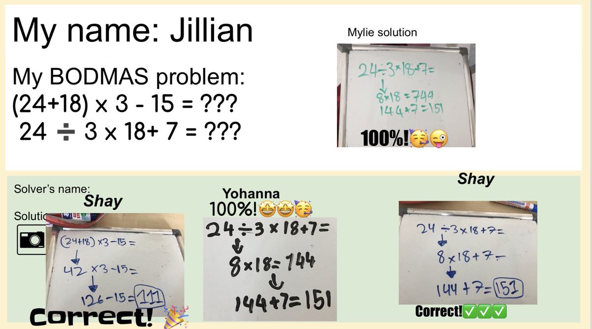 EdesonLuke's tweet photo. Tech is certainly helping us interact whilst remaining socially distant. Children had a slide each, came up with their own problem to solve and then went into the other slides to solve their peers’ problems. The creator of the problem gave feedback afterwards. #HIS_Learning https://t.co/M4QOT6ZpEK