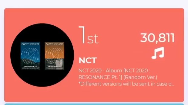 Resonance is already in top100 best selling albums of all time on ktown4u