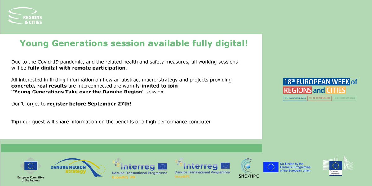 Young researchers + EU financing ⏩development &amp; prosperity
Find more registering here: europa.eu/regions-and-ci…