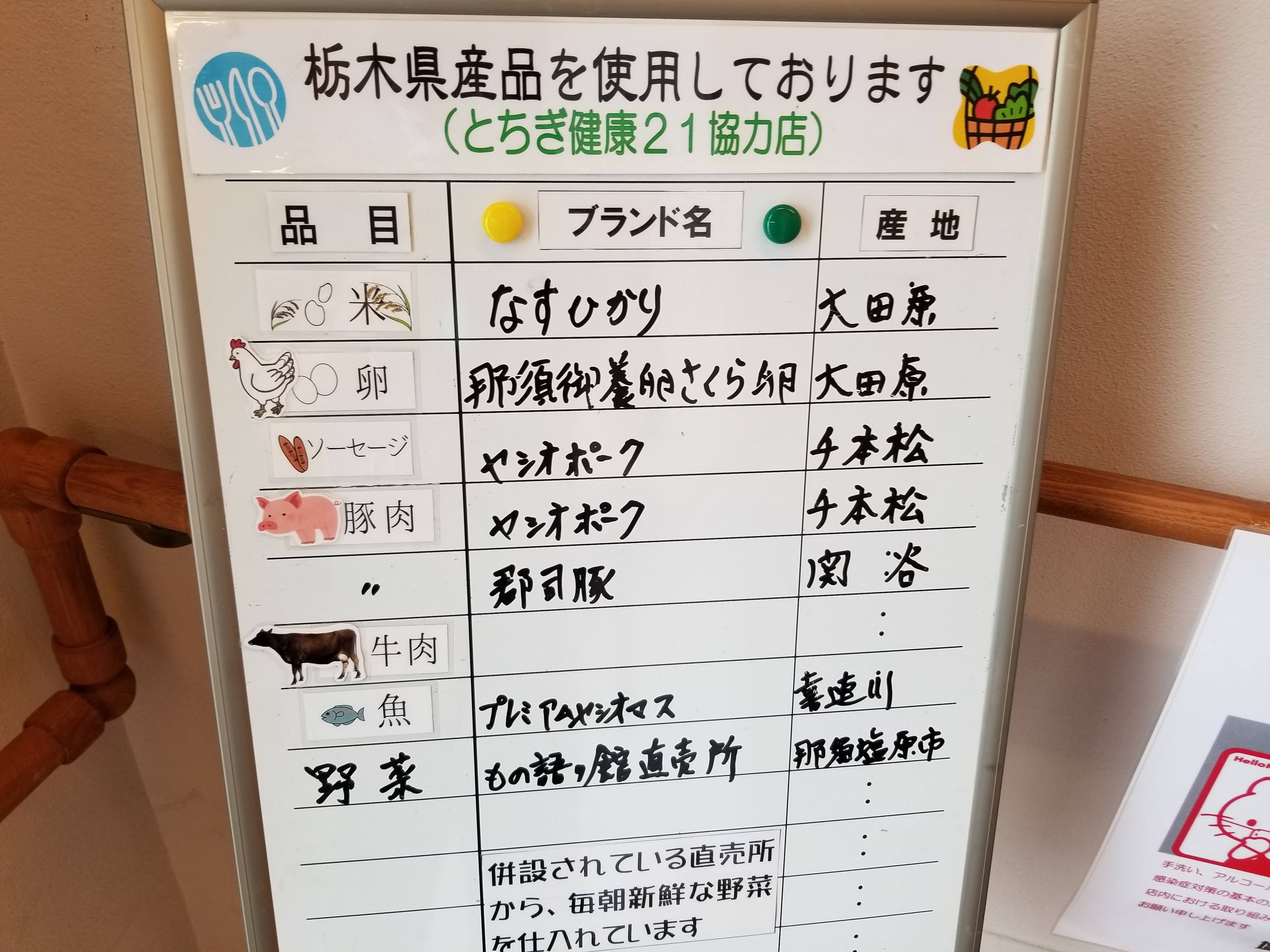三浦靖雄 登録534号は塩原もの語り館の中にあるカフェレストラン洋燈 ランプ の食品産地表示 の中で豚肉だけがいらすとや シンプルに 豚のイラスト 那須から届いた栃木のブランド豚 ヤシオポークです いらすとやマップ T Co
