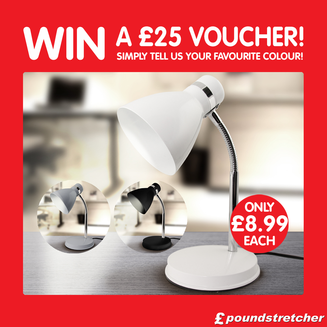 Poundstretcher1's tweet photo. ✨#Competition Time!✨
We have a voucher up for grabs!
Simply follow, RT and  let us know which colour desk lamp is your fave!
Good luck❣️
Closes: 28th September 
Terms and Conditions: https://t.co/YGMPyunLiq https://t.co/KgmbdJjoPw