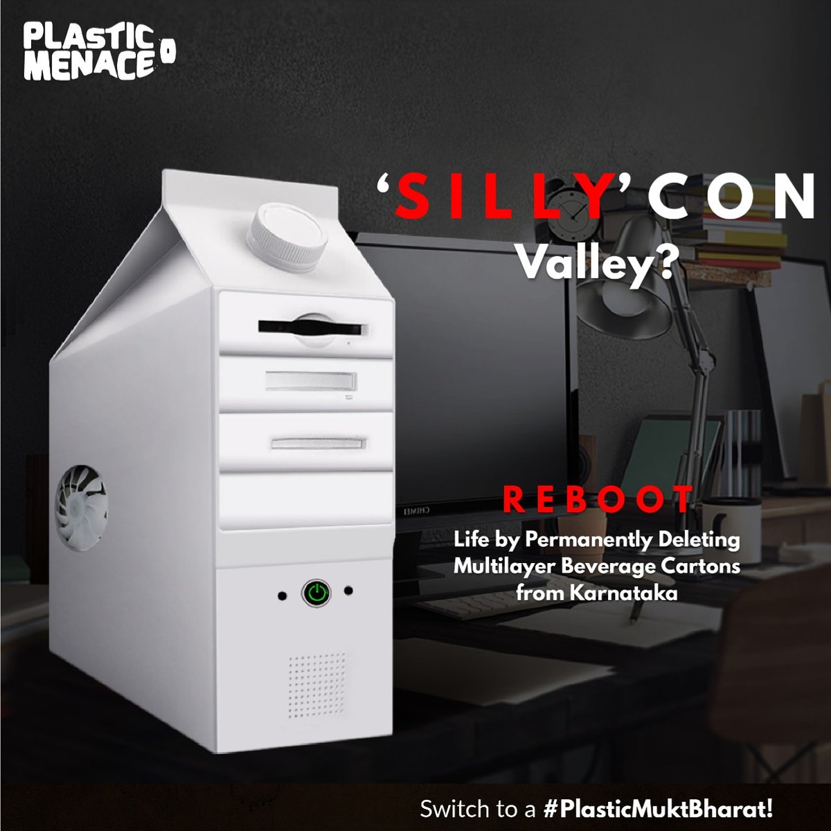 PlasticMenace's tweet image. Why does the state that’s home to India’s #TechCapital rely on #MultilayerBeverageCartons? #Karnataka needs to stop acting #silly and hit “reboot” quickly if it wants to switch over to a #PlasticMuktbharat!
#plasticmenace #saynotoplastic #plasticpollution #plasticfree