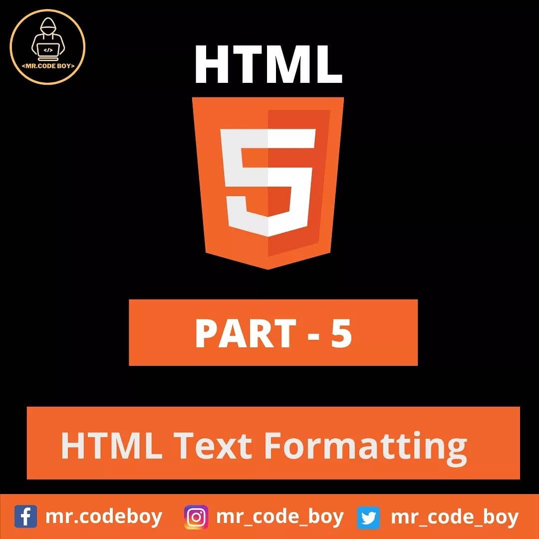 mr_code_boy's tweet image. HTML Part - 5 (Formatting Elements)

Like, Share, and Follow for more technical stuff.

YouTube - bit.ly/mrcodeboy
Facebook - facebook.com/mr.codeboy/
Instagram - instagram.com/mr_code_boy/
Twitter - 

#html #htmlDeveloper #css #javascript #coding