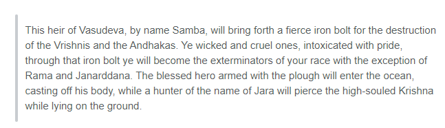 They dressed up Samba as a woman, and asked the sages what kind of son this woman would have. The sages saw through the disguise, and enraged by this act of disrespect, they issued the following curse: