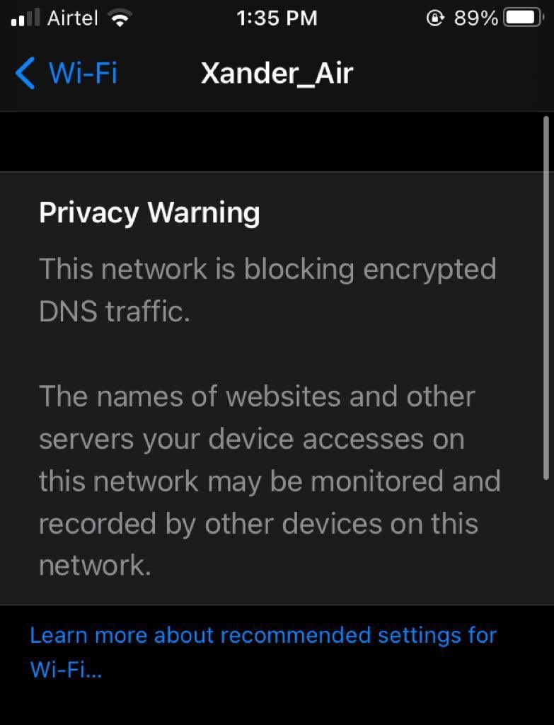 Dthshadow's tweet image. ⁦@airtelindia⁩ ⁦@Airtel_Presence⁩ why are you not allowing encrypted DNS requests over Airtel broadband.Please resolve this issue.
#unencrypted 
#privacyissue