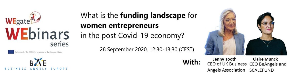 Webinar 22 September 2020: What is the funding landscape for women entrepreneurs in the post Covid-19 economy? 
docs.google.com/forms/d/e/1FAI…