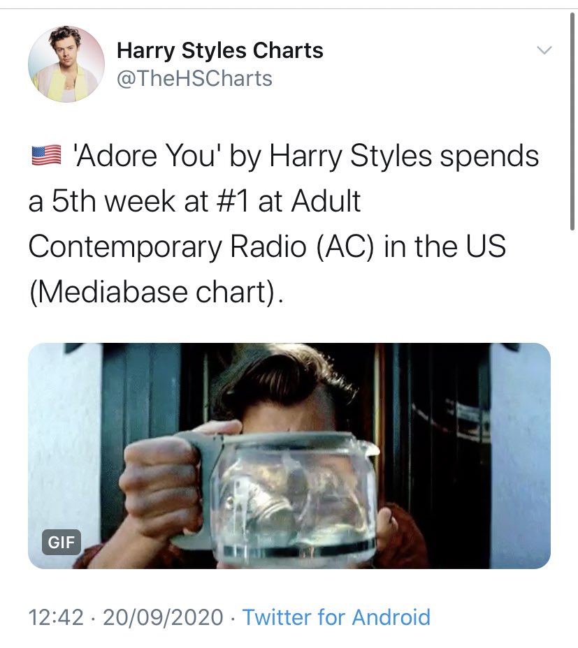 -Harry reaches a new peak on Spotify and is now the #17 most listened artist in the world.-“Fine Line” is #5 this week on NZ official chart, it’s double platinum there and has been top 10 for 40 weeks.-AY spends FIFTH week at #1 at AC radio USA.